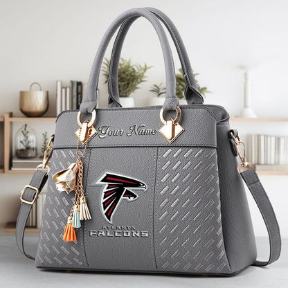 LIMITED EDITION - NEW CUSTOMIZED NFL18 ATF ATLANTA FALCONS LUXURY HANDBAG IN MULTIPLE COLORS