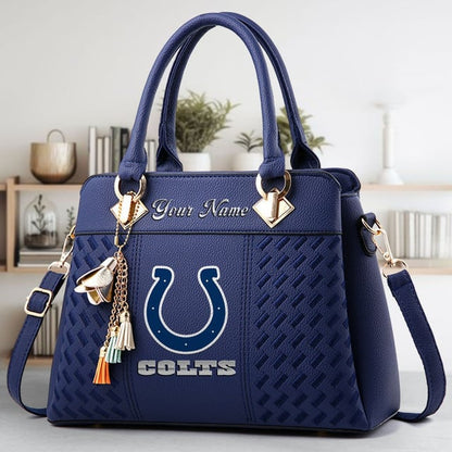LIMITED EDITION - NEW CUSTOMIZED NFL17 IDC INDIANAPOLIS COLTS LUXURY HANDBAG IN MULTIPLE COLORS
