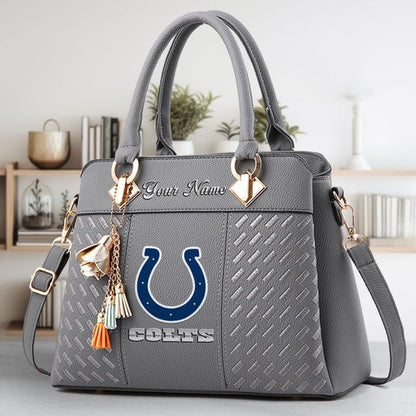 LIMITED EDITION - NEW CUSTOMIZED NFL17 IDC INDIANAPOLIS COLTS LUXURY HANDBAG IN MULTIPLE COLORS