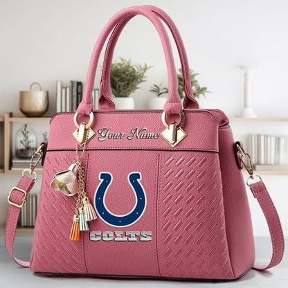 LIMITED EDITION - NEW CUSTOMIZED NFL17 IDC INDIANAPOLIS COLTS LUXURY HANDBAG IN MULTIPLE COLORS