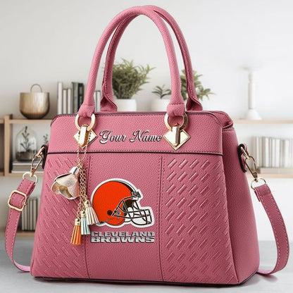 LIMITED EDITION - NEW CUSTOMIZED NFL29 CLB CLEVELAND BROWNS LUXURY HANDBAG IN MULTIPLE COLORS