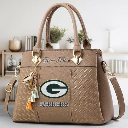 LIMITED EDITION - NEW CUSTOMIZED NFL08 GBP GREEN BAY PACKERS LUXURY HANDBAG IN MULTIPLE COLORS