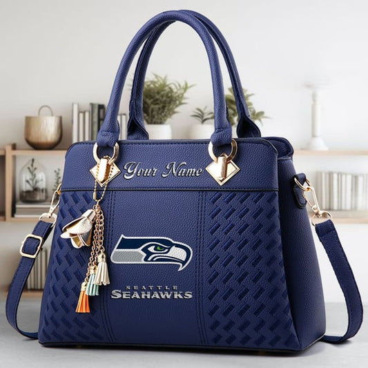 LIMITED EDITION - NEW CUSTOMIZED NFL06 SSH SEATTLE SEAHAWKS LUXURY HANDBAG IN MULTIPLE COLORS