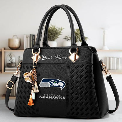 LIMITED EDITION - NEW CUSTOMIZED NFL06 SSH SEATTLE SEAHAWKS LUXURY HANDBAG IN MULTIPLE COLORS