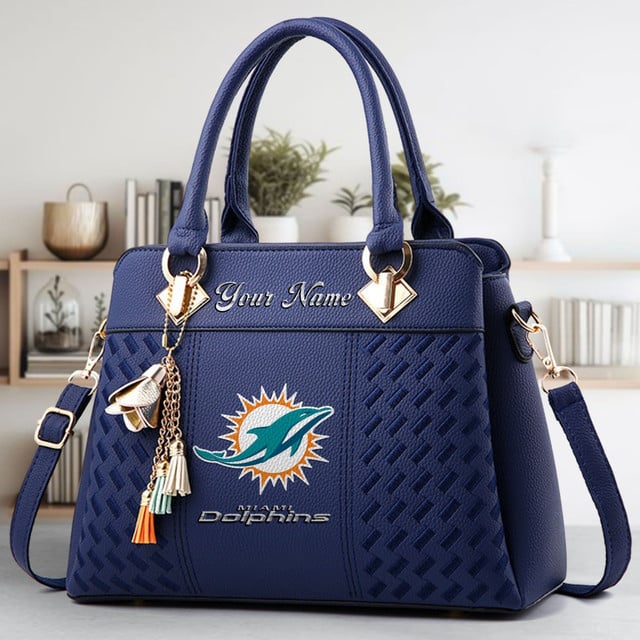 LIMITED EDITION - NEW CUSTOMIZED NFL19 MDP MIAMI DOLPHINS LUXURY HANDBAG IN MULTIPLE COLORS