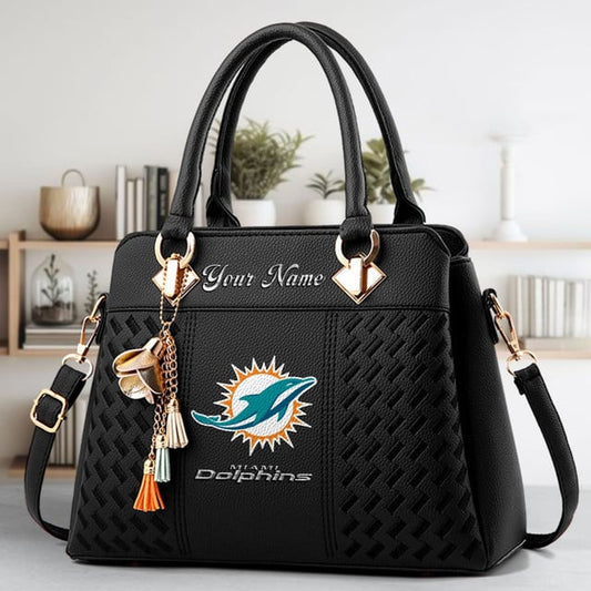 LIMITED EDITION - NEW CUSTOMIZED NFL19 MDP MIAMI DOLPHINS LUXURY HANDBAG IN MULTIPLE COLORS