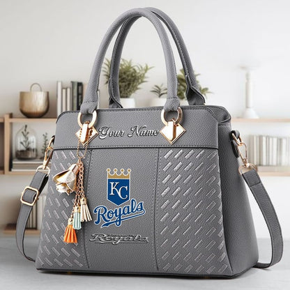 LIMITED EDITION - NEW CUSTOMIZED MLB19 KCR KANSAS CITY ROYALS WOMEN'S HANDBAGS MULTICOLOR