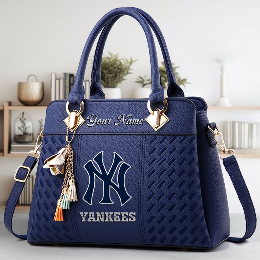 LIMITED EDITION - NEW CUSTOMIZED MLB01 NYY NEW YORK YANKEES WOMEN'S HANDBAGS MULTICOLOR