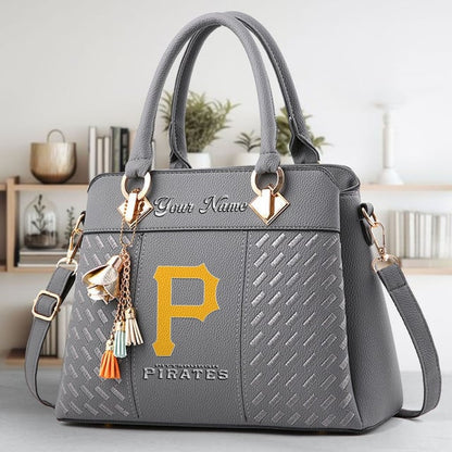 LIMITED EDITION - NEW CUSTOMIZED MLB29 PHP PITTSBURGH PIRATES WOMEN'S HANDBAGS MULTICOLOR