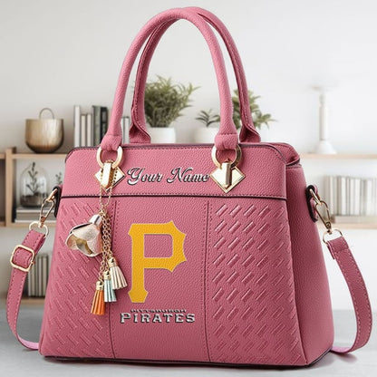 LIMITED EDITION - NEW CUSTOMIZED MLB29 PHP PITTSBURGH PIRATES WOMEN'S HANDBAGS MULTICOLOR