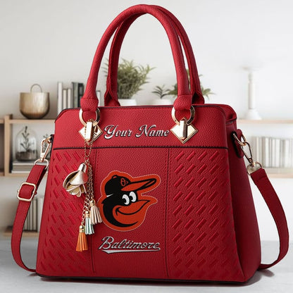LIMITED EDITION - NEW CUSTOMIZED MLB25 BOS BALTIMORE ORIOLES WOMEN'S HANDBAGS MULTICOLOR