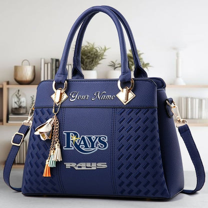 LIMITED EDITION - NEW CUSTOMIZED MLB21 TBR TAMPA BAY RAYS WOMEN'S HANDBAGS MULTICOLOR