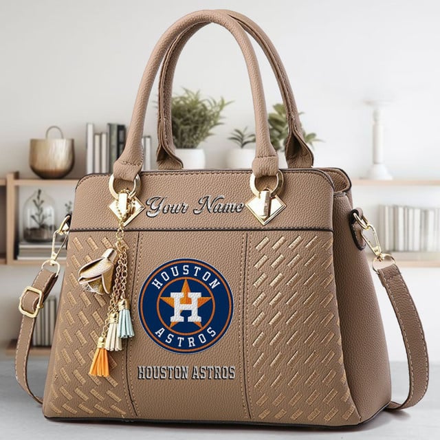 LIMITED EDITION - NEW CUSTOMIZED MLB10 HAS HOUSTON ASTROS WOMEN'S HANDBAGS MULTICOLOR