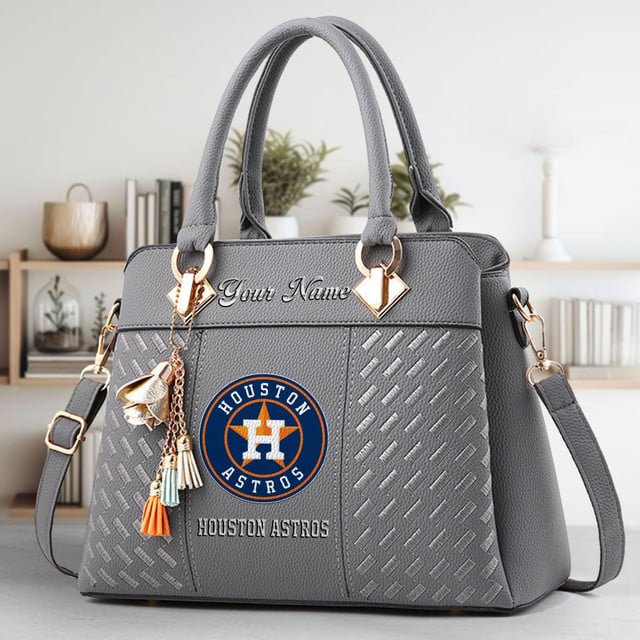 LIMITED EDITION - NEW CUSTOMIZED MLB10 HAS HOUSTON ASTROS WOMEN'S HANDBAGS MULTICOLOR