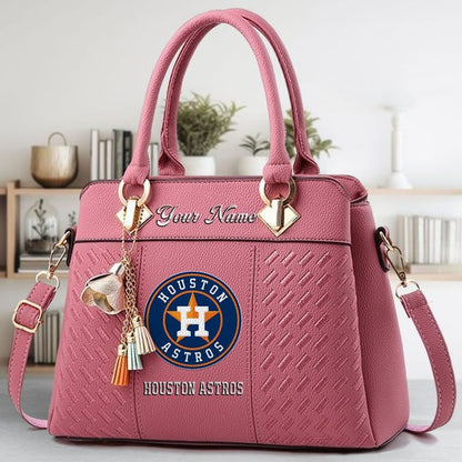 LIMITED EDITION - NEW CUSTOMIZED MLB10 HAS HOUSTON ASTROS WOMEN'S HANDBAGS MULTICOLOR