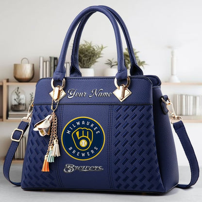 LIMITED EDITION - NEW CUSTOMIZED MLB15 MBS MILWAUKEE BREWERS WOMEN'S HANDBAGS MULTICOLOR