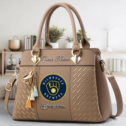 LIMITED EDITION - NEW CUSTOMIZED MLB15 MBS MILWAUKEE BREWERS WOMEN'S HANDBAGS MULTICOLOR