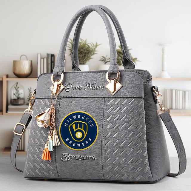 LIMITED EDITION - NEW CUSTOMIZED MLB15 MBS MILWAUKEE BREWERS WOMEN'S HANDBAGS MULTICOLOR