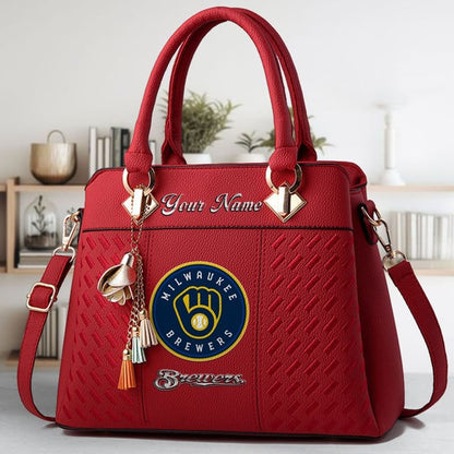 LIMITED EDITION - NEW CUSTOMIZED MLB15 MBS MILWAUKEE BREWERS WOMEN'S HANDBAGS MULTICOLOR
