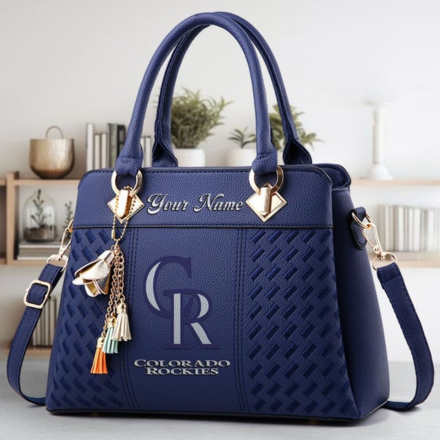 LIMITED EDITION - NEW CUSTOMIZED MLB30 COR COLORADO ROCKIES WOMEN'S HANDBAGS MULTICOLOR