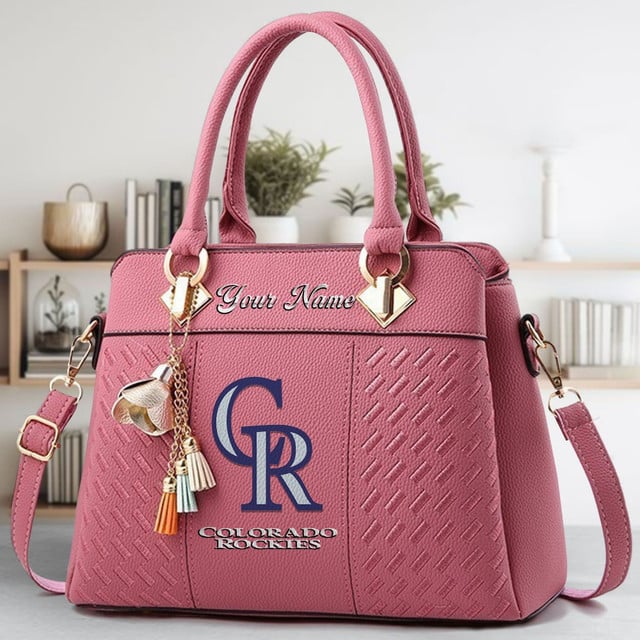 LIMITED EDITION - NEW CUSTOMIZED MLB30 COR COLORADO ROCKIES WOMEN'S HANDBAGS MULTICOLOR