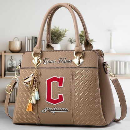 LIMITED EDITION - NEW CUSTOMIZED MLB13 CGS CLEVELAND GUARDIANS WOMEN'S HANDBAGS MULTICOLOR
