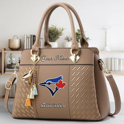 LIMITED EDITION - NEW CUSTOMIZED MLB12 TBJ TORONTO BLUE JAYS WOMEN'S HANDBAGS MULTICOLOR