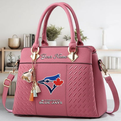 LIMITED EDITION - NEW CUSTOMIZED MLB12 TBJ TORONTO BLUE JAYS WOMEN'S HANDBAGS MULTICOLOR