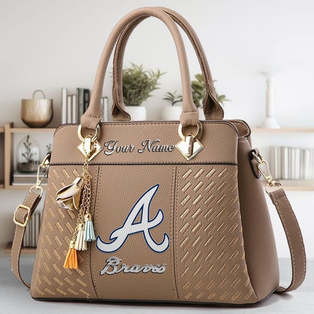 LIMITED EDITION - NEW CUSTOMIZED MLB09 ABS ATLANTA BRAVES WOMEN'S HANDBAGS MULTICOLOR