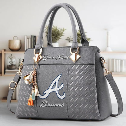 LIMITED EDITION - NEW CUSTOMIZED MLB09 ABS ATLANTA BRAVES WOMEN'S HANDBAGS MULTICOLOR