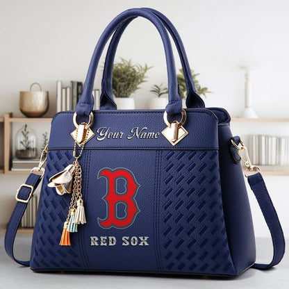 LIMITED EDITION - NEW CUSTOMIZED MLB03 BRS BOSTON RED SOX WOMEN'S HANDBAGS MULTICOLOR
