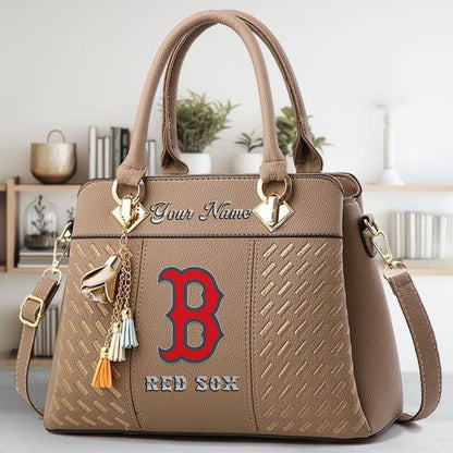 LIMITED EDITION - NEW CUSTOMIZED MLB03 BRS BOSTON RED SOX WOMEN'S HANDBAGS MULTICOLOR