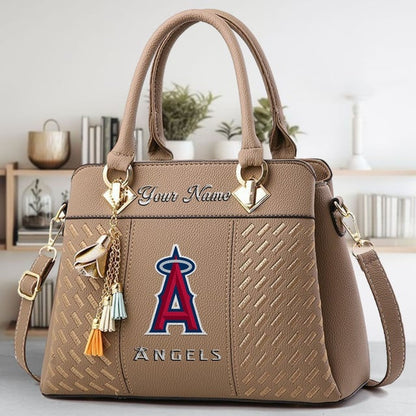 LIMITED EDITION - NEW CUSTOMIZED MLB27 LAA LOS ANGELES ANGELS WOMEN'S HANDBAGS MULTICOLOR