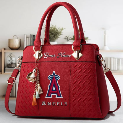 LIMITED EDITION - NEW CUSTOMIZED MLB27 LAA LOS ANGELES ANGELS WOMEN'S HANDBAGS MULTICOLOR
