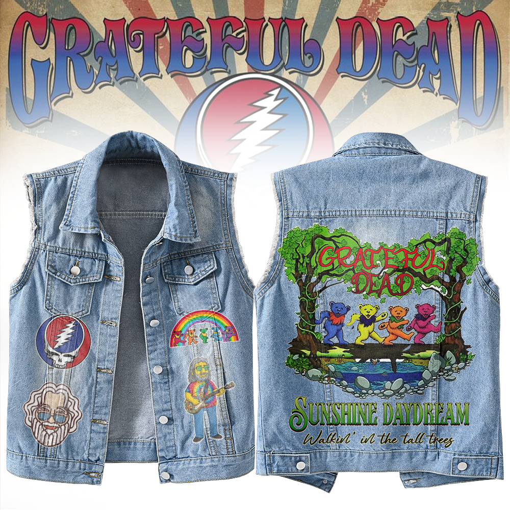 NEW PREMIUM GRATEFUL DEAD UNISEX SLEEVELESS JACKET