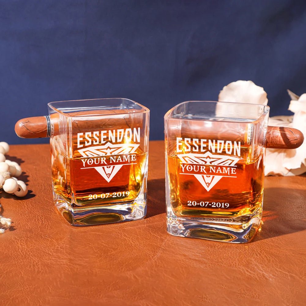 LIMITED EDITION - NEW 04 ESDB PERSONALIZED WHISKEY GLASS WITH CIGAR HOLDER FOR FANS