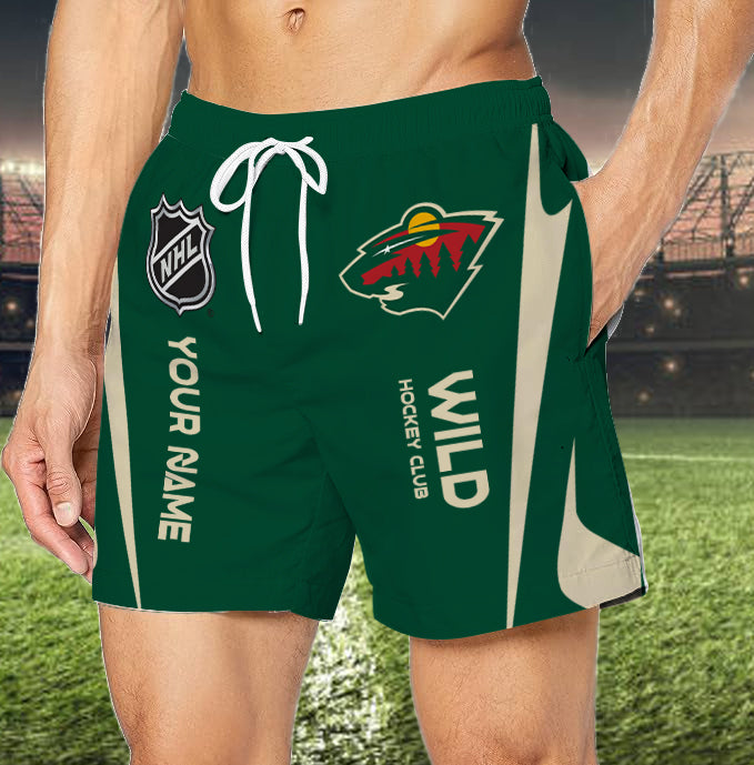 LIMITED EDITION - NEW CUSTOMIZED NHL13 MNW MINNESOTA WILD UNISEX SHORT PANTS