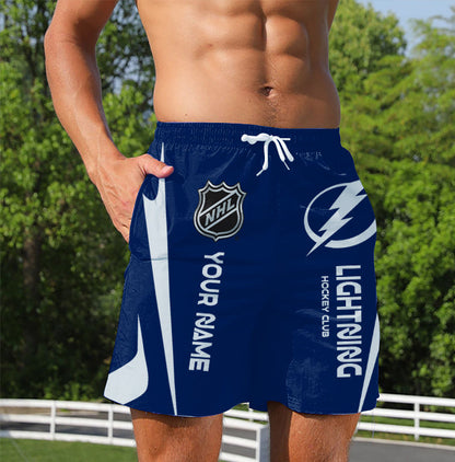 LIMITED EDITION - NEW CUSTOMIZED NHL12 TPL TAMPA BAY LIGHTNING UNISEX SHORT PANTS
