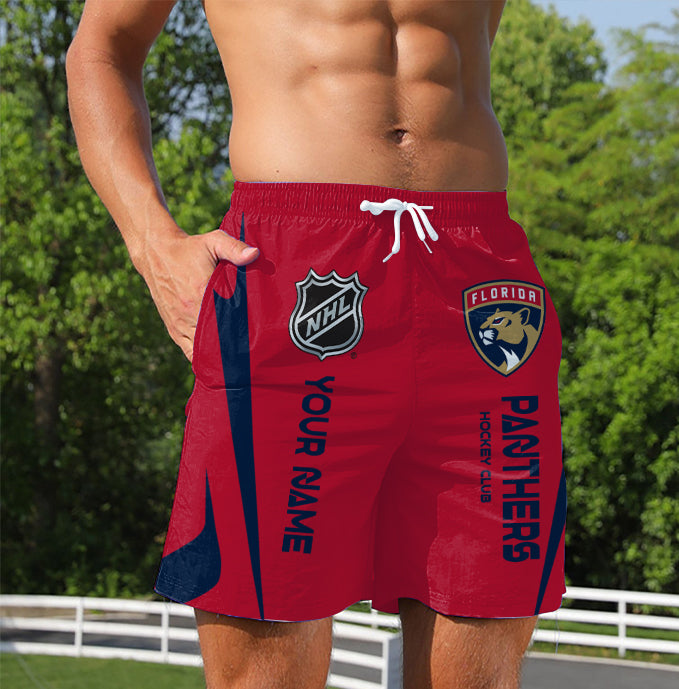 LIMITED EDITION - NEW CUSTOMIZED NHL01 FPT FLORIDA PANTHERS UNISEX SHORT PANTS