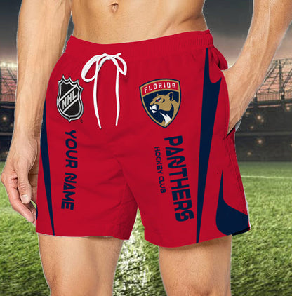 LIMITED EDITION - NEW CUSTOMIZED NHL01 FPT FLORIDA PANTHERS UNISEX SHORT PANTS