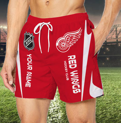 LIMITED EDITION - NEW CUSTOMIZED NHL22 DRW DETROIT RED WINGS UNISEX SHORT PANTS