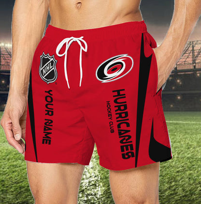 LIMITED EDITION - NEW CUSTOMIZED NHL07 CLH CAROLINA HURRICANES UNISEX SHORT PANTS