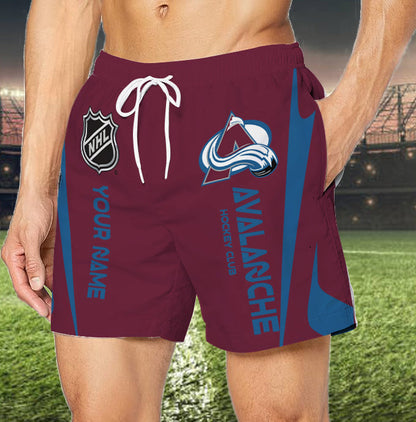 LIMITED EDITION - NEW CUSTOMIZED NHL05 CAL COLORADO AVALANCHE UNISEX SHORT PANTS