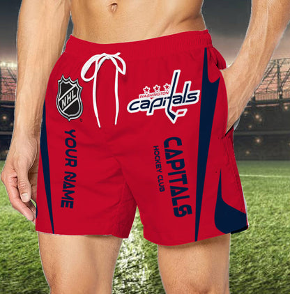 LIMITED EDITION - NEW CUSTOMIZED NHL10 WCP WASHINGTON CAPITALS UNISEX SHORT PANTS