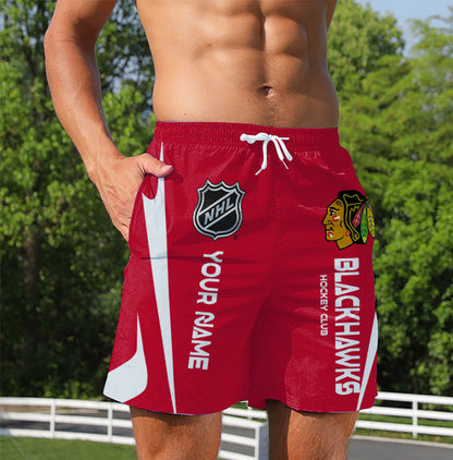 LIMITED EDITION - NEW CUSTOMIZED NHL08 CBH CHICAGO BLACKHAWKS UNISEX SHORT PANTS
