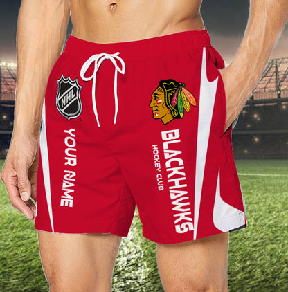 LIMITED EDITION - NEW CUSTOMIZED NHL08 CBH CHICAGO BLACKHAWKS UNISEX SHORT PANTS
