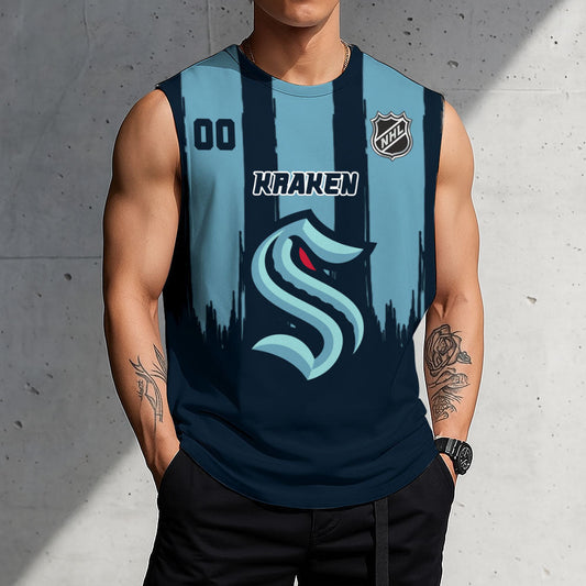 LIMITED EDITION - NEW CUSTOMIZED NHL20 STK SEATTLE KRAKEN TANK TOP & GYM SHIRT
