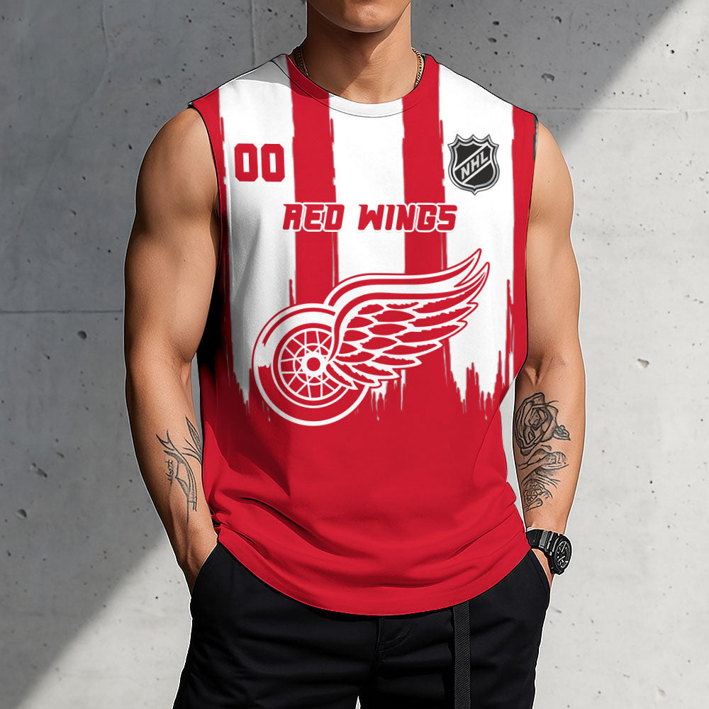 LIMITED EDITION - NEW CUSTOMIZED NHL22 DRW DETROIT RED WINGS TANK TOP & GYM SHIRT