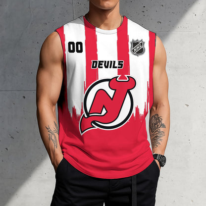 LIMITED EDITION - NEW CUSTOMIZED NHL06 NJD NEW JERSEY DEVILS TANK TOP & GYM SHIRT