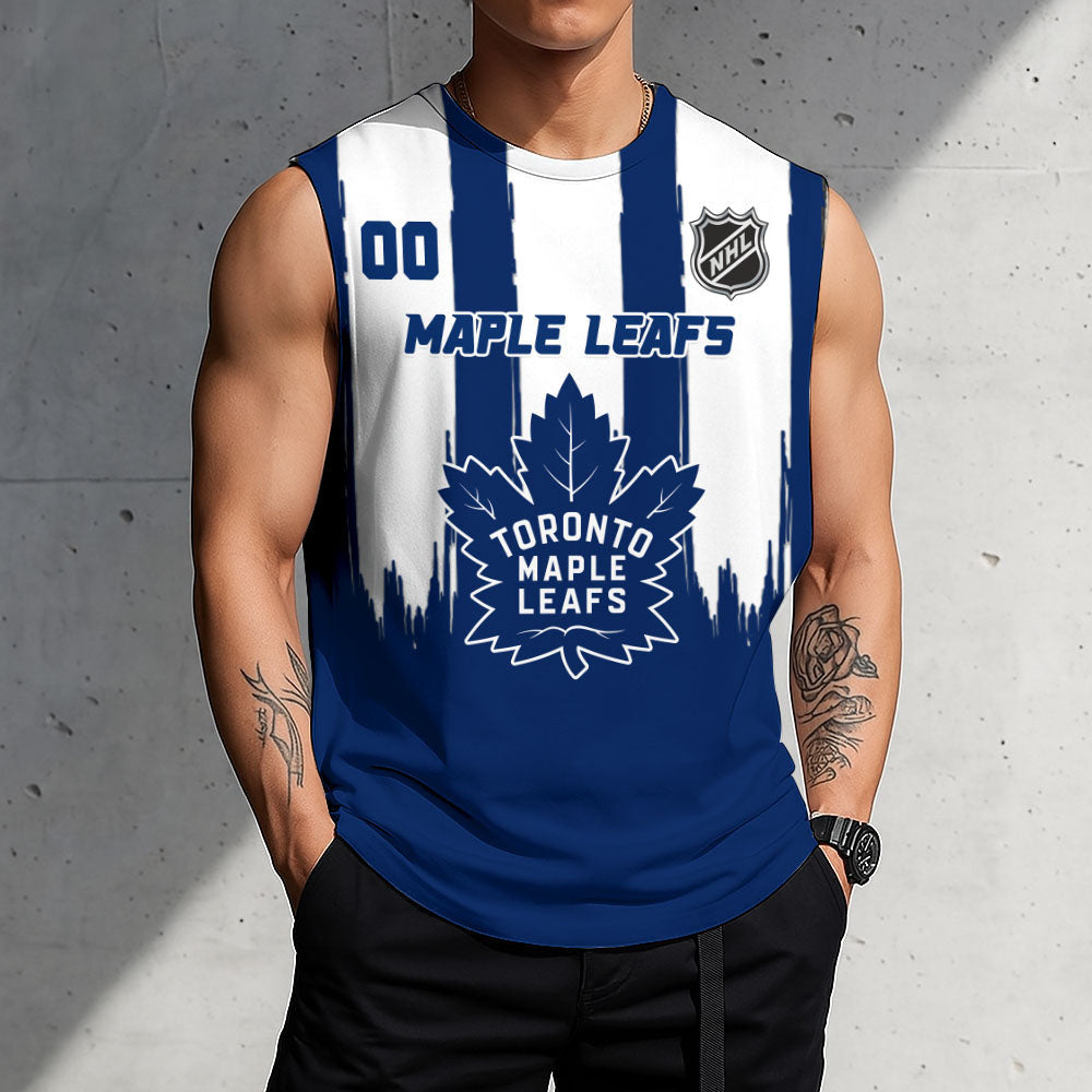 LIMITED EDITION - NEW CUSTOMIZED NHL23 TML TORONTO MAPLE LEAFS TANK TOP & GYM SHIRT